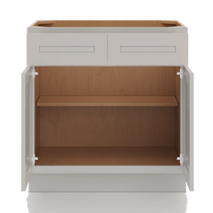 CNC Luxor 5-Piece Misty Grey 33" W 2 Drawer Double Door Base Cabinet