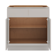 CNC Luxor Misty Grey 33" W 2 Drawer Double Door Base Cabinet