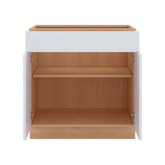 Modernform Cabinet Matte White 33" W X 34 1/2" H X 24" D Double Door Base Cabinet