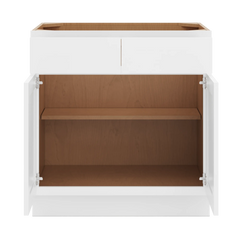 CNC Luxor White 33" W 2 Drawer Double Door Base Cabinet