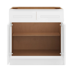 CNC Luxor 5-Piece White 33" W 2 Drawer Double Door Base Cabinet