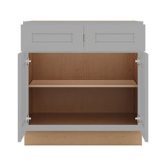 J&K Castle Grey S5 Double Door Standard Base Cabinet - 33" W