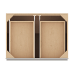 CNC Luxor 5-Piece Misty Grey 33" W 2 Drawer Double Door Base Cabinet