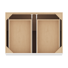 CNC Luxor White 33" W 2 Drawer Double Door Base Cabinet