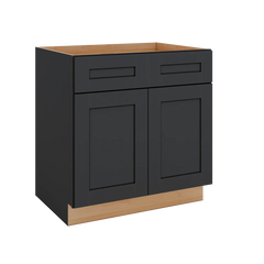 Modernform Cabinet Onyx Black Shaker 33" W X 34 1/2" H X 24" D Double Door Base Cabinet