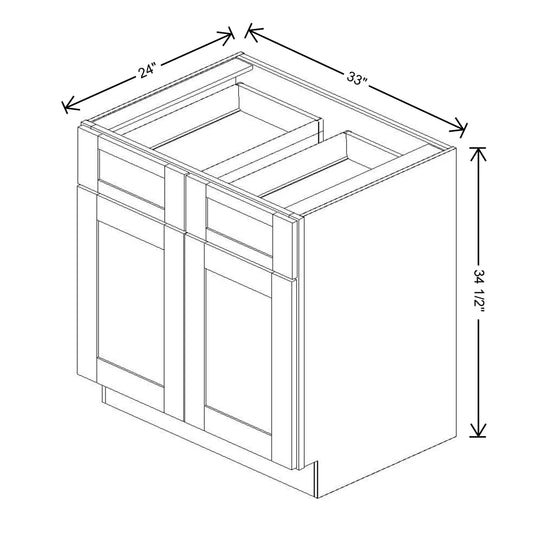 Fabuwood Quest Metro Frost 33" W X 34 1/2" H X 24" D Double Door Base Cabinet