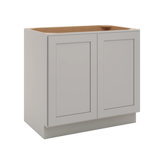 CNC Luxor 5-Piece Misty Grey 36" W Full Height Double Door Base Cabinet W/ 1 Pullout Shelf