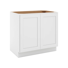CNC Luxor 5-Piece White 36" W Full Height Double Door Base Cabinet W/ 1 Pullout Shelf