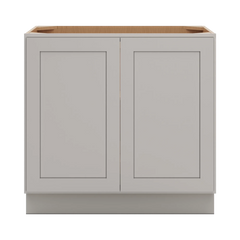 CNC Luxor 5-Piece Misty Grey 36" W Full Height Double Door Base Cabinet W/ 1 Pullout Shelf