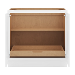 CNC Luxor White 36" W Full Height Double Door Base Cabinet W/ 1 Pullout Shelf