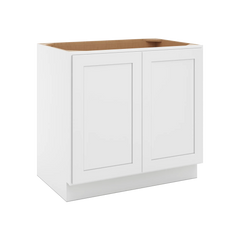 CNC Luxor White 36" W Full Height Double Door Base Cabinet W/ 2 Pullout Shelf