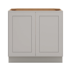 CNC Luxor 5-Piece Misty Grey 36" W Full Height Double Door Base Cabinet W/ 2 Pullout Shelf