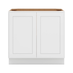 CNC Luxor White 36" W Full Height Double Door Base Cabinet W/ 2 Pullout Shelf