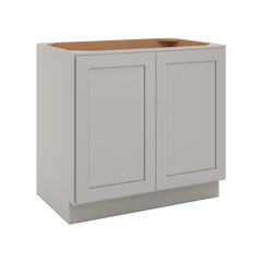 CNC Luxor 5-Piece Misty Grey 36" W Full Height Double Door Base Cabinet