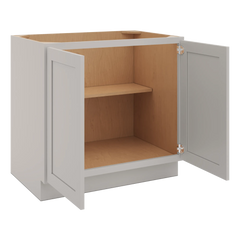 CNC Luxor 5-Piece Misty Grey 36" W Full Height Double Door Base Cabinet