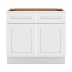 CNC Luxor 5-Piece White 36" W X 32 1/2" H Double Door 2 Drawer Base Cabinet