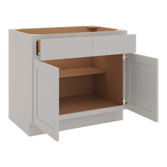 CNC Luxor Misty Grey 36" W X 32 1/2" H Double Door 2 Drawer Base Cabinet