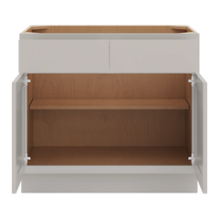 CNC Luxor Misty Grey 36" W X 32 1/2" H Double Door 2 Drawer Base Cabinet