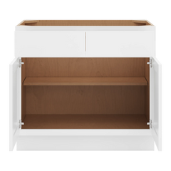 CNC Luxor White 36" W X 32 1/2" H Double Door 2 Drawer Base Cabinet