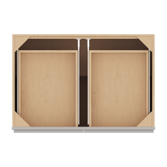 CNC Luxor Misty Grey 36" W 2 Drawer Double Door Base Cabinet W/ 1 Pullout Shelf