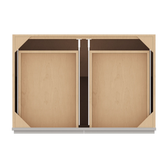 CNC Luxor 5-Piece Misty Grey 36" W 2 Drawer Double Door Base Cabinet W/ 1 Pullout Shelf