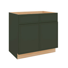 Modernform Cabinet Slim Sage Green 36" W X 34 1/2" H X 24" D Double Door Base Cabinet