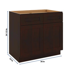 J&K Java Coffee S1 Double Door Standard Base Cabinet - 36" W