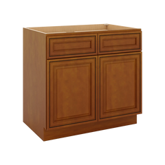 J&K Mocha Glazed K10 Double Door Standard Base Cabinet - 36" W