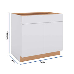 Modernform Cabinet Matte White 36" W X 34 1/2" H X 24" D Double Door Base Cabinet