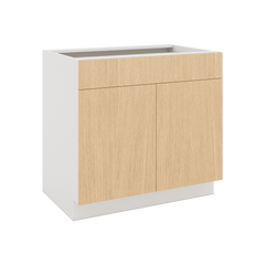 Modernform Cabinet Natural Oak 36" W X 34 1/2" H X 24" D Double Door Base Cabinet
