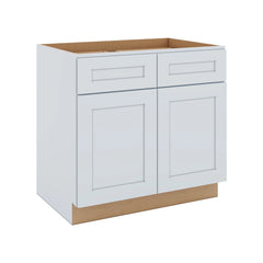 J&K White Shaker S8 Double Door Standard Base Cabinet - 36" W