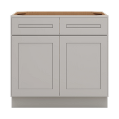 CNC Luxor 5-Piece Misty Grey 36" W 2 Drawer Double Door Base Cabinet