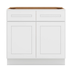 CNC Luxor 5-Piece White 36" W 2 Drawer Double Door Base Cabinet