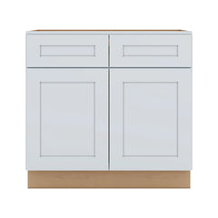 J&K White Shaker S8 Double Door Standard Base Cabinet - 36" W