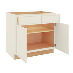 Modernform Cabinet Slim Dove White 36" W X 34 1/2" H X 24" D Double Door Base Cabinet