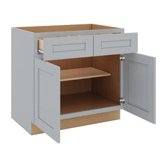 J&K Castle Grey S5 Double Door Standard Base Cabinet - 36" W
