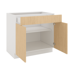 Modernform Cabinet Natural Oak 36" W X 34 1/2" H X 24" D Double Door Base Cabinet