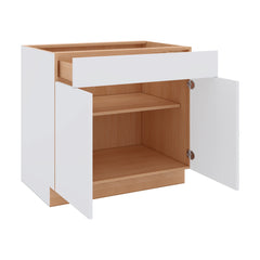 Modernform Cabinet Matte White 36" W X 34 1/2" H X 24" D Double Door Base Cabinet
