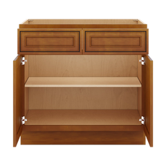 J&K Mocha Glazed K10 Double Door Standard Base Cabinet - 36" W