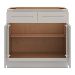 CNC Luxor 5-Piece Misty Grey 36" W 2 Drawer Double Door Base Cabinet