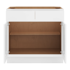 CNC Luxor White 36" W 2 Drawer Double Door Base Cabinet