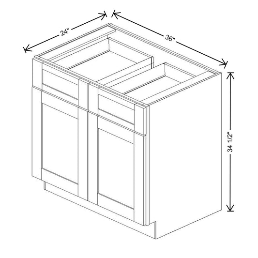 Fabuwood Allure Galaxy Timber 36" W X 34 1/2" H X 24" D Double Door Base Cabinet