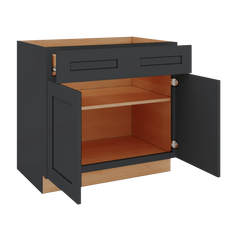 Modernform Cabinet Onyx Black Shaker 36" W X 34 1/2" H X 24" D Double Door Base Cabinet