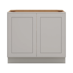 CNC Luxor 5-Piece Misty Grey 39" W Full Height Double Door Base Cabinet W/ 1 Pullout Shelf