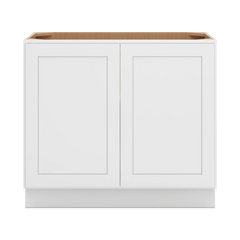 CNC Luxor 5-Piece White 39" W Full Height Double Door Base Cabinet W/ 1 Pullout Shelf