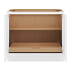 CNC Luxor 5-Piece White 39" W Full Height Double Door Base Cabinet W/ 1 Pullout Shelf