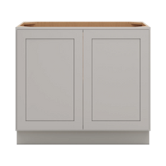 CNC Luxor Misty Grey 39" W Full Height Double Door Base Cabinet W/ 2 Pullout Shelf