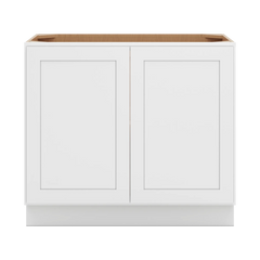 CNC Luxor 5-Piece White 39" W Full Height Double Door Base Cabinet W/ 2 Pullout Shelf