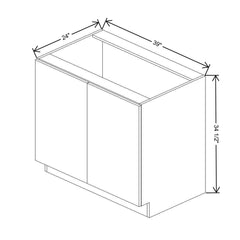 CNC Luxor Smoky Grey 39" W Full Height Double Door Base Cabinet