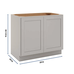 CNC Luxor Misty Grey 39" W Full Height Double Door Base Cabinet